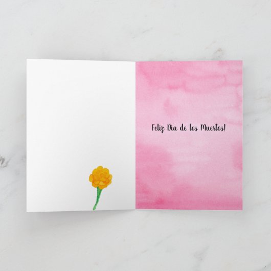 Dia de los Muertos Day of the Dead Skull Marigolds カード (内部)