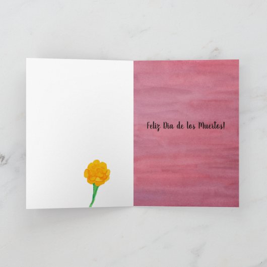 Dia de los Muertos Day of the Dead Skull Marigolds カード (内部)