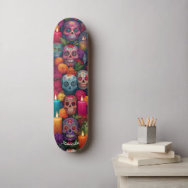 Dia de los Muertos (Day of the Dead) skulls スケートボード