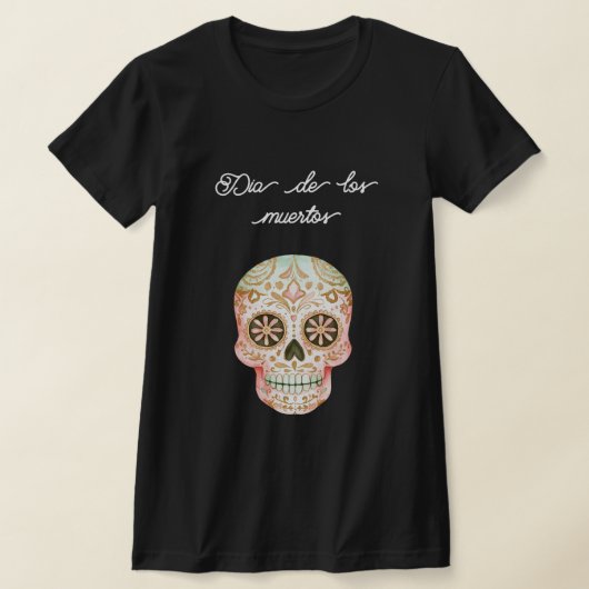 Dia de los muertos (day of the dead) tシャツ (レイダウン)