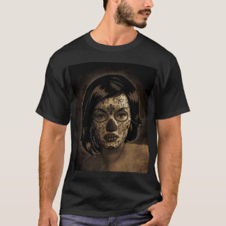 Dia De Los Muertos Faceの入れ墨 Tシャツ
