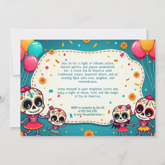 💀 Dia de los Muertos Fiesta to Remember 招待状 (裏面)