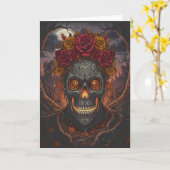 Día de los Muertos Greeting Card – Halloween Card カード (黄色い花)