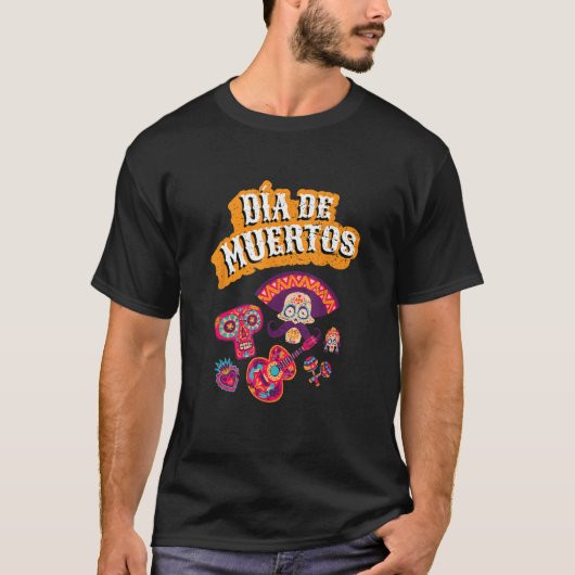 Dia de los Muertos  Halloween beer Tシャツ (正面)