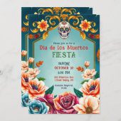 💀🎉Dia de los Muertos Heart & Soul 招待状 (正面/裏面)