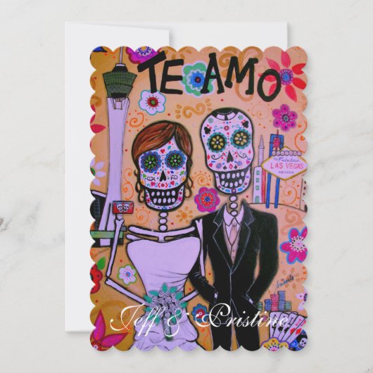 DIA DE LOS MUERTOS LAS 結婚VEGAS 招待状 (正面)