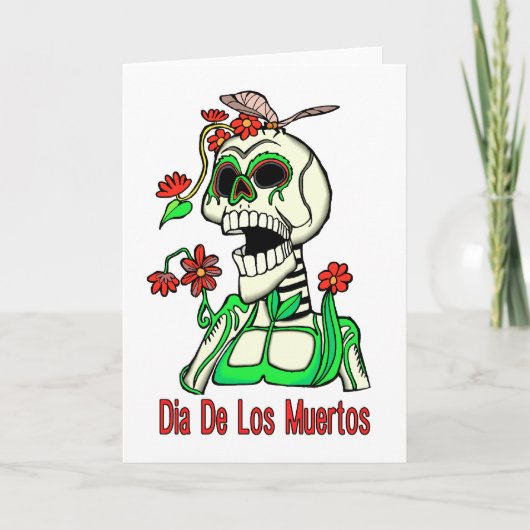 Dia De Los Muertos Laughingの骨組 カード (正面)