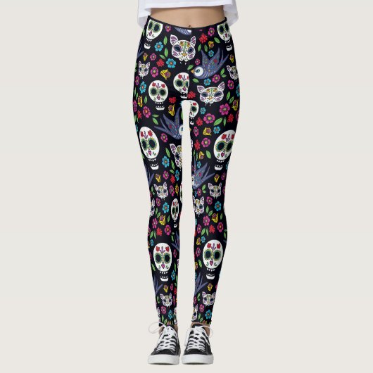 Dia De Los Muertos Leggings |のボヘミア人の庭 レギンス (正面)