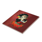 Dia de Los Muertos Lovelyののメキシコ人のCatrinaの女の子 タイル (側面)