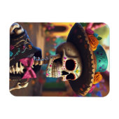 Dia de los Muertos Mariachi マグネット (横)