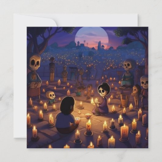 Dia de los Muertos "Marigold Meadows"墓地 招待状 (正面)