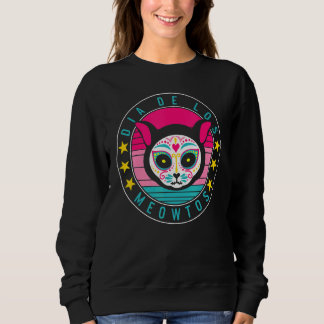 Dia De Los Muertos Meowtos Cat Sugar Skull Mexico  スウェットシャツ