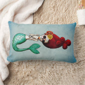 Dia de Los Muertos Mermaidの美しい ランバークッション (ブランケット)