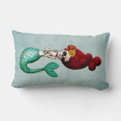 Dia de Los Muertos Mermaidの美しい ランバークッション (裏面)