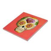 Dia de Los Muertos Mexicanの砂糖のスカル タイル (側面)