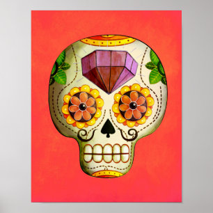 Dia de Los Muertos Mexican Sugar Skull ポスター