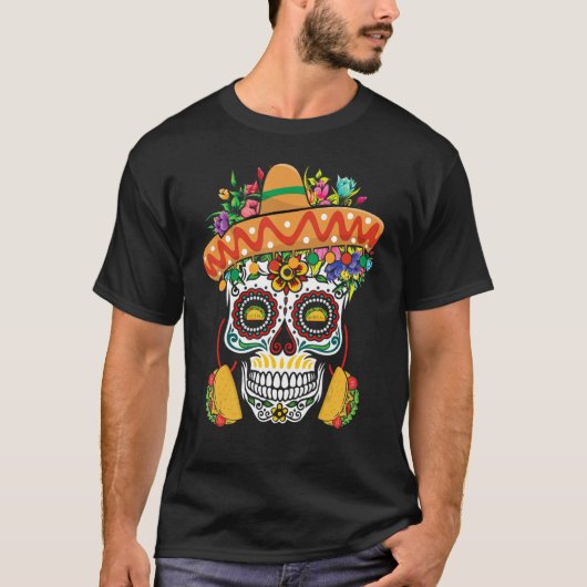 Dia De Los Muertos Mexico Taco Mexico Happy Cinco Tシャツ (正面)