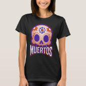 Dia de los muertos Modern colourful Skull Tシャツ (正面)