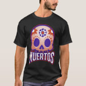 Dia de los muertos Modern colourful Skull Tシャツ (正面)