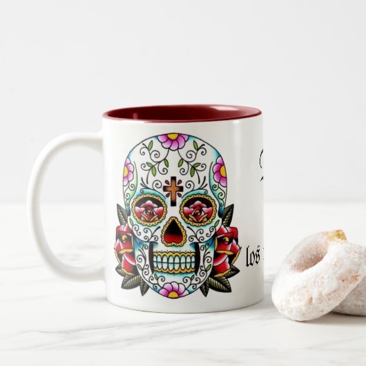 Día de los muertos Mug ツートーンマグカップ (ドーナツ)