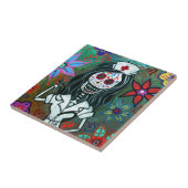 Dia de los Muertos Nurse RNの絵画 タイル (側面)