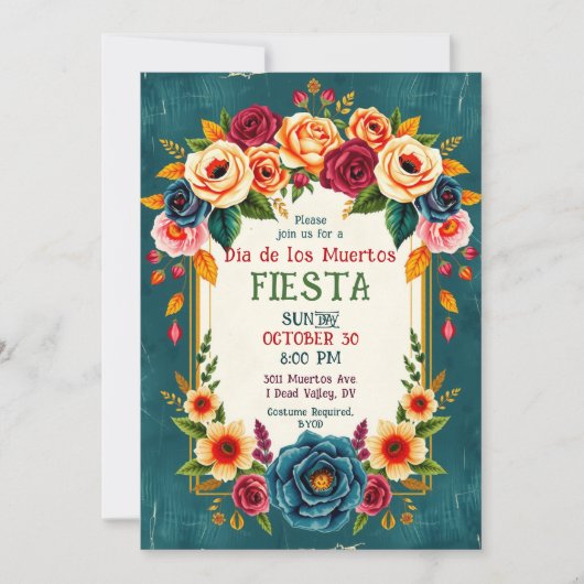 💀🎉Dia de los Muertos Petals & Phantoms: 招待状 (正面)
