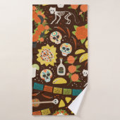 Dia De Los Muertos seamless pattern hand drawn car バスタオル (バスタオル)