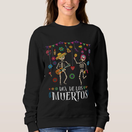 Dia De los Muertos shirt Day of the Dead 2021 Skul スウェットシャツ (正面)