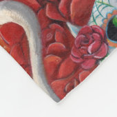 Dia de Los Muertos Skeletonのマリアッチのトリオ フリースブランケット (角)