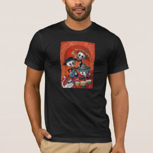 Dia de Los Muertos Skeletonのマリアッチのトリオ Tシャツ