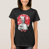 Dia de los Muertos Skeleton Chef Sugar Skull Moon Tシャツ (正面)