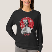 Dia de los Muertos Skeleton Chef Sugar Skull Moon Tシャツ (正面)