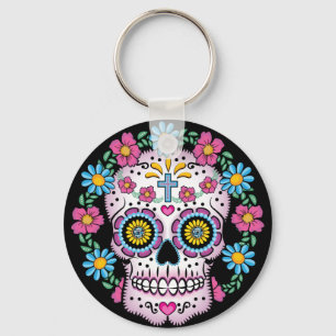 Dia de los Muertos Skull キーホルダー