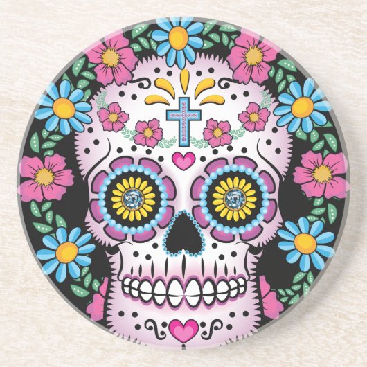 Dia de los Muertos Skull コースター (正面)