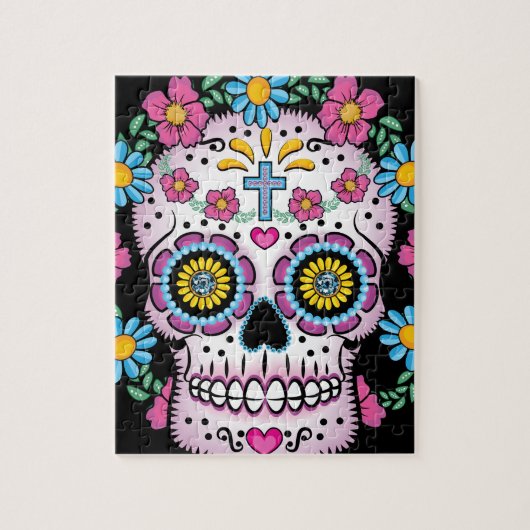 Dia de los Muertos Skull ジグソーパズル (縦)