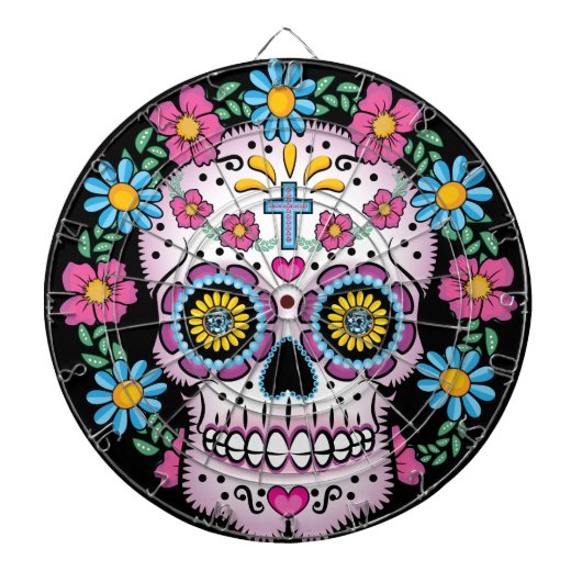 Dia de los Muertos Skull ダーツボード (正面)