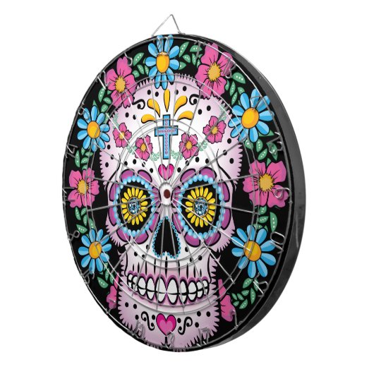 Dia de los Muertos Skull ダーツボード (正面右)