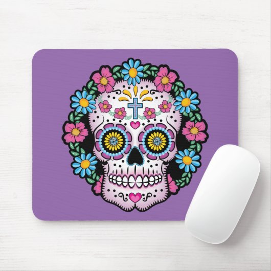 Dia de los Muertos Skull マウスパッド (マウス)