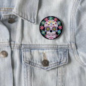 Dia de los Muertos Skull 缶バッジ (インサイチュ)