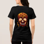 Dia de los Muertos Skull Made of Marigold Flowers  トライブレンドＴシャツ (裏面)