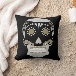 Día De Los Muertos Skull Print クッション