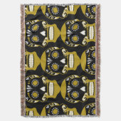 Día De Los Muertos Skull Print スローブランケット (正面縦)