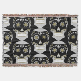 Día De Los Muertos Skull Print スローブランケット