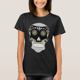 Día De Los Muertos Skull Print Tシャツ