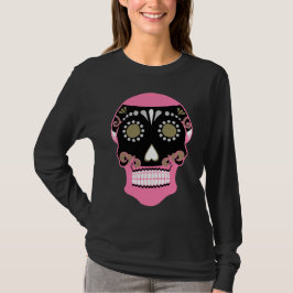 Día De Los Muertos Skull Print Tシャツ