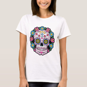 Dia de los Muertos Skull Tシャツ