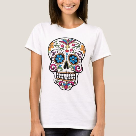 Dia de los Muertos Skull Tシャツ (正面)