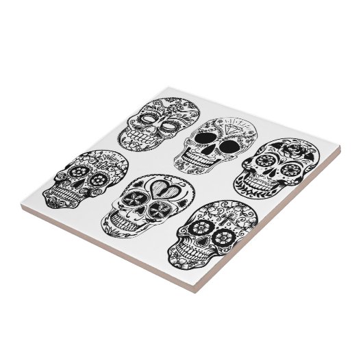 Dia de los Muertos Skulls (死者の日) タイル (側面)