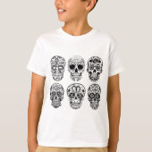Dia de los Muertos Skulls (死者の日) Tシャツ (正面)