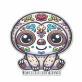 Dia De Los Muertos SlothアクティブTシャツ シール (正面)